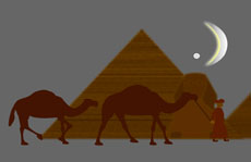 牵着骆驼过金字塔flash素材