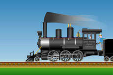 老式蒸汽机火车flash动画
