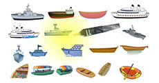 各种轮船造型flash动画