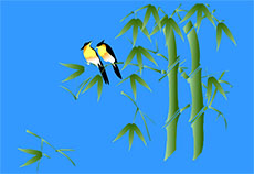 站在竹子上的小鸟flash动画