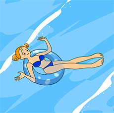 女孩躺在游泳圈flash动画