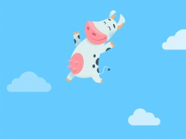高兴得飞上天的奶牛flash动画