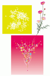 3款缤纷花纹花朵矢量图