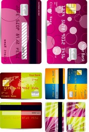 彩色银行卡模板矢量图下载