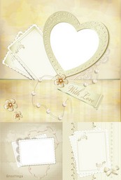 婚礼装饰卡片矢量图