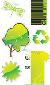 绿色环保图标矢量素材下载