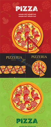 披萨概念背景矢量图
