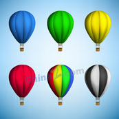 多彩热气球矢量素材下载