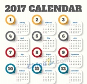 2017数字标签日历模板