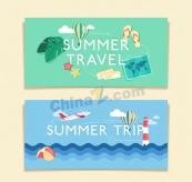 夏季旅游banner设计矢量素材