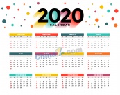 彩色2020年日历矢量素材