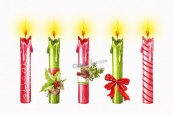 彩色圣诞蜡烛图片矢量