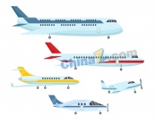 各类飞机矢量插画设计
