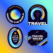 旅行社3D立体标签设计