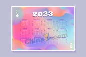 2023幻彩日历模板设计