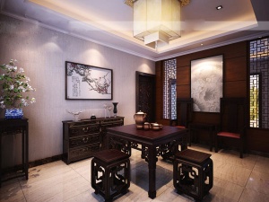 家居中式餐厅3D模型