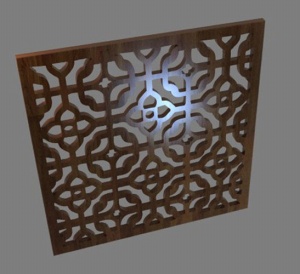中式雕花隔板3D模型