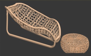 藤条椅3D模型效果图