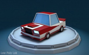 红色复古汽车展示模型