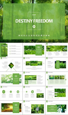 绿色森林ppt模板免费下载