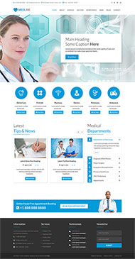 蓝色风格医院医疗服务网站模板
