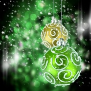 绿色圣诞球背景图片