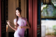 粉色旗袍古典美女写真图片