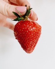 一颗新鲜红草莓图片