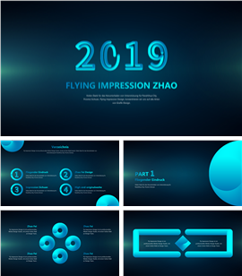 渐变色科技创意通用PPT模板