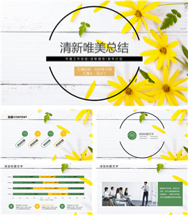 清新唯美述职报告总结PPT模板