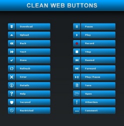 蓝色网页控制按钮素材