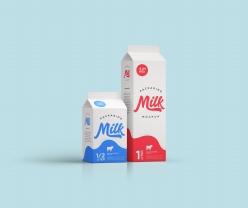 牛奶盒样机模板设计