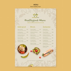 三列式餐饮菜单模板设计