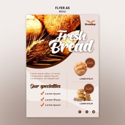 美味面包宣传单页PSD模板