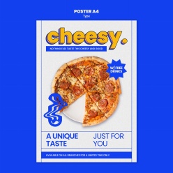 新品奶酪披萨宣传海报