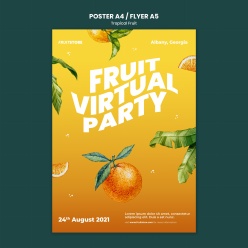 热带水果海报模板