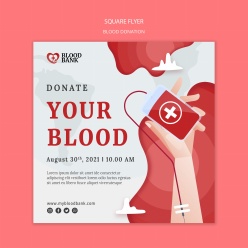 无偿献血方形宣传单模板