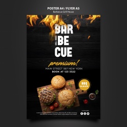 黑色汉堡美食海报设计