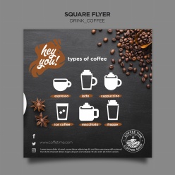 咖啡种类宣传单模板