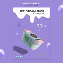 冰淇淋商店广告宣传单
