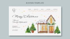 圣诞节手绘网站主页模板