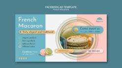 马卡龙甜品宣传横幅模板
