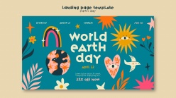 世界地球日模板设计PSD