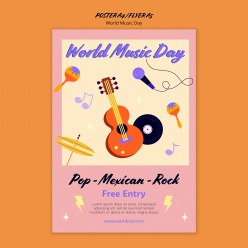 世界音乐日手绘海报设计