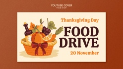 感恩节手绘食物横幅模板PSD