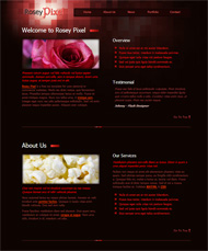 玫瑰像素CSS网页模板