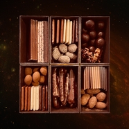 盒装各种巧克力坚果点心图片