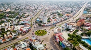 越南城市建筑群俯瞰图摄影