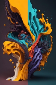 抽象彩色碰撞艺术摄影图片