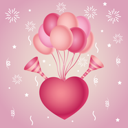 情人节浪漫爱心气球元素图片